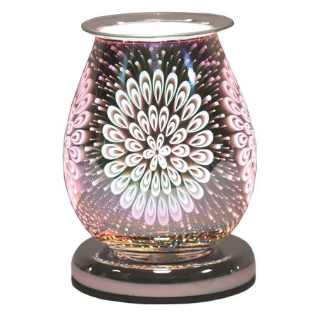 Oval Electric Wax Melt Burner - ‘Peacock’ - Two FREE premium wax melts included.